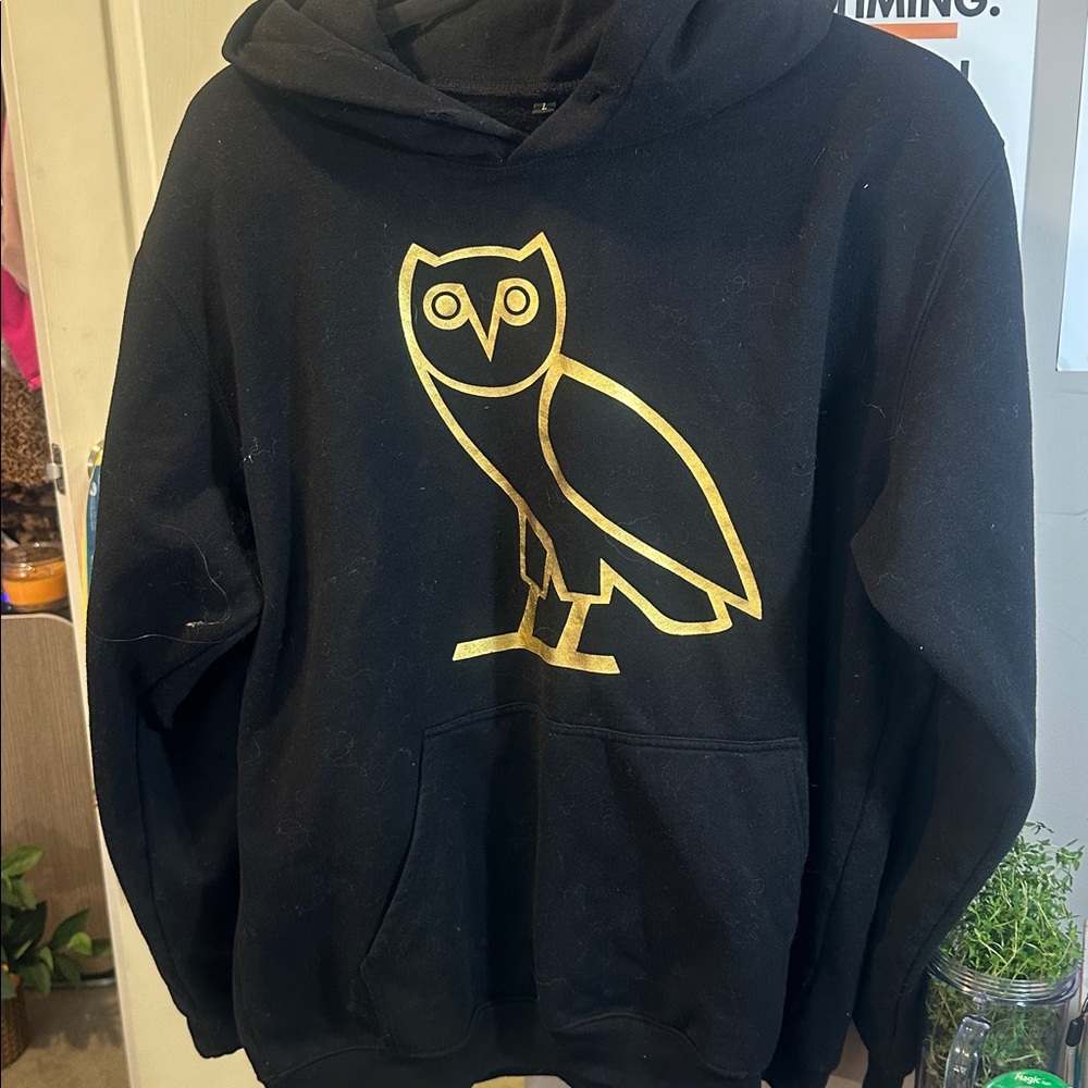 OVO DRAKE Black Hoodie with Gold Owl Logo